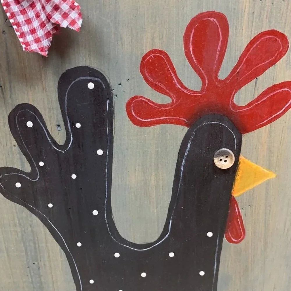 Handmade wooden chicken